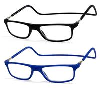 NEW VISION Lunettes 2 pack, Lunettes Loupe, Lunettes De Lecture Magnétique, Longueur RéGlable Lunette De Lecture Homme Femme, NV2904