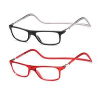 NEW VISION Lunettes 2 pack, Lunettes Loupe, Lunettes De Lecture Magnétique, Longueur RéGlable Lunette De Lecture Homme Femme, NV2904 (Rn, 1, x)