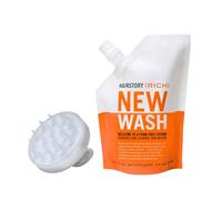 New Wash (RICH) nettoyant pour les cheveux 8 oz + Brosse à cuir chevelu - nettoyant Extra Hydratant et après-shampoing