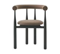 New Works Fauteuil Bukowski tapissé Black. Wooly Plus 1007