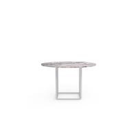 New Works Florence Table D'appoint Ø120 Marbre Viola Blanc avec Cadre Blanc