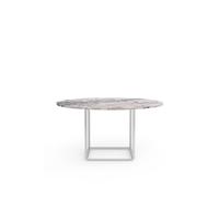 New Works Florence Table D'appoint Ø145 Marbre Viola Blanc avec Cadre Blanc