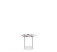 New Works Florence Table d'Appoint Ø50 Marbre Blanc Viola avec Cadre Blanc