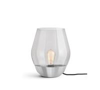 NEW WORKS Bowl Lampe à Poser Acier Inoxydable et Abat-jour Verre