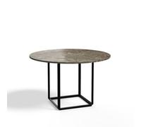 New Works Table à manger ronde Florence gris du marais marble. ø 120 cm. structure noire