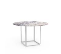 New Works Table à manger ronde Florence white viola marble. ø 120 cm. structure blanche
