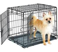 New World B24 Cage pour chiens de petite taille, nouvellement améliorée, 60,96 cm, double porte, comprenant un plateau étanche, des pieds protégeant le sol et de nouvelles caractéristiques brevetées