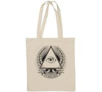 New World Order Illuminati Art Sac fourre-tout en coton naturel Blanc