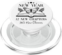 New Year 2026 Reading Book 12 New Chapters 365 New Chances PopSockets PopGrip pour MagSafe