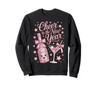 New Year Cheer Pink Celebration Cute Holiday Style Sweatshirt