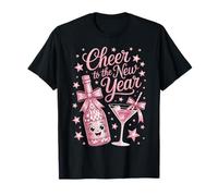 New Year Cheer Pink Celebration Cute Holiday Style T-Shirt