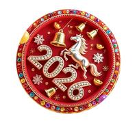 New Year Decorations - 2026 Magnetic 2D Horse Sticker for Refrigerator, Chinese Animal Magnet for Door Locker Cabinet, Prosperity Decor for Wall Office Kitchen Living Room Festival 5 inch