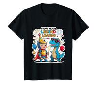 New Year Legend Loading, Cute Party Knight and Dinosaur Kids T-Shirt