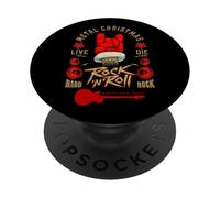 New Year Metal Christmas 2024 Rock & Roll Music Hand Sign PopSockets PopGrip Adhésif