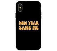 New Year Same Me Retro Funny Citation Coque pour iPhone X/XS