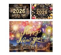 New Years Eve Photo Booth Props 2026, 3pcs Décorations De Bonne Année 82 X 59 Pouces, Cadres Selfie 210 X 150 Cm Pour Les Fêtes, Le Salon, Le Bureau, Pour Une Fête De Réveillon Inoubliable