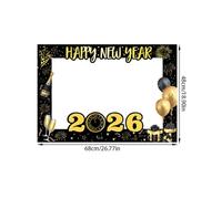 New Years Photo Props - Photography Frame - Black and Gold Handheld 2026 New Years Eve Photo Props, News Year for Women, Family, Kids, Indoor, Outdoors, Festivals, Holidays