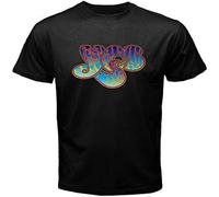 New Yes Band Progressive Rock Band Music Legend Men's Black T-Shirt Manches Courtes(Small)