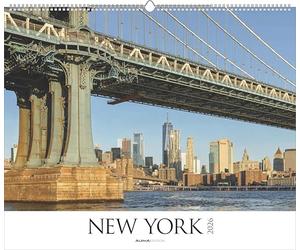 New York 2026 Calendrier de voyage urbain paysage 60 x 50 cm Reliure à spirale
