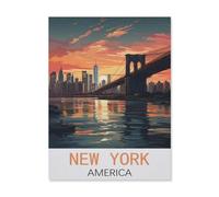 New York Amérique，Puzzles Personnalisés, 1000 Pièces Puzzle en Papier, pour Enfants Adultes Famille Jeu Difficulté Défi Puzzles（50x70cm）-FK77