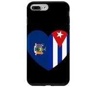 New York and Cuba Flags: Heart Shaped Unity Coque pour iPhone 7 Plus/8 Plus