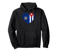 New York and Cuba Flags: Heart Shaped Unity Sweat à Capuche