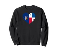 New York and Panama Flags: Heart Shaped Unity Sweatshirt