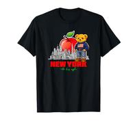 New York Big Apple Teddy Bear, Cute NYC City Illustraton Art T-Shirt