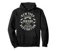 New York Bikers Riding Destination Vintage Motorcycle Sweat à Capuche