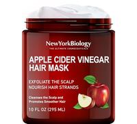 New York Biology Masque capillaire au vinaigre de cidre de pomme pour cheveux secs et cuir chevelu - Masque hydratant et revitalisant pour cheveux abîmés avec beurre de karité, huile d'argan, huile de