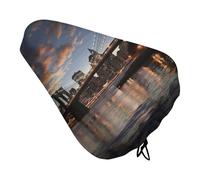 New York Bridge Coussin de selle de vélo rembourré doux pour homme et femme - Confortable, imperméable - Avec cordon de serrage - Extra large