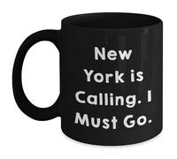 New York Calling Gifts - Tasse à café noire exclusive « I Must Go » pour les New-Yorkais, cadeau de Noël mémorable de la part des amis à la famille