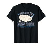 New York, Carte, États-Unis, Américains, rétro, T-Shirt Graphique avec Valeur