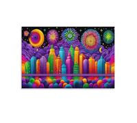 New York Célèbre le Jour de l'Indépendance Impression Sur Toile Pop Art Éclatant Décoration Murale Peintures Sur Affiche Decoration Pour Chambre Salle De Bain Cuisine Bureau 08x12inch(20x30cm)