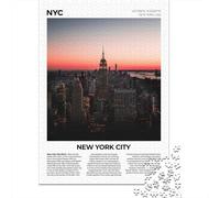 New York City 无水印 A7F8 De Fin D'année Puzzle en Bois, 1000 pièces | Pour jouer seul ou partager un moment en famille : Puzzle adulte 1000 pièces ; pour une activité tranquille chez soi.