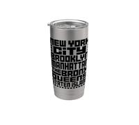 New York City 5 Boroughs Typography T Shirt NYC Graphic Gobelet isotherme en acier inoxydable double paroi
