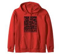 New York City 5 Boroughs Typography T Shirt NYC Graphic Sweat à Capuche