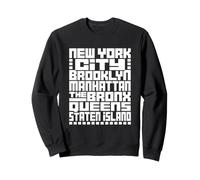 New York City 5 Boroughs Typography T Shirt NYC Graphic Sweatshirt