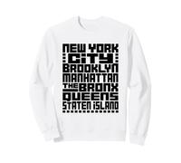New York City 5 Boroughs Typography T Shirt NYC Graphic Sweatshirt