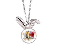 New York City Amethe United States Collier Pendentif Lapin Animal Bijoux Cadeau