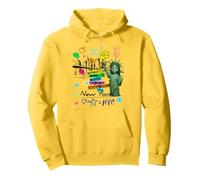 New York City Baby Statue of Liberty Skyline Sketch Cartoon Sweat à Capuche
