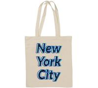 New York City Big Apple Glitch Art Sac fourre-tout en coton naturel Blanc