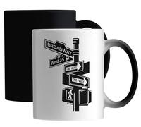 New York City Broadway West 35 ST Intersection Sign Tasse magique en céramique Blanc