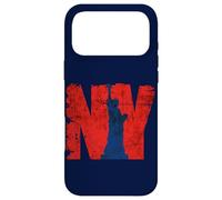 New York City Cool Red avec Une Statue de la liberté Bleue Coque pour iPhone 17 Pro Max