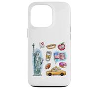 New York City Doodles - Dessin Graphique de Croquis de la Ville de New York Coque pour iPhone 13 Pro