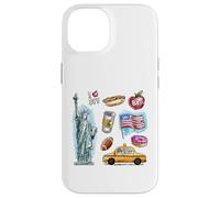 New York City Doodles - Dessin Graphique de Croquis de la Ville de New York Coque pour iPhone 14