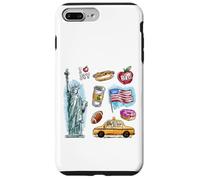 New York City Doodles - Dessin Graphique de Croquis de la Ville de New York Coque pour iPhone 7 Plus/8 Plus