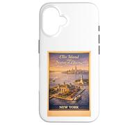 New York City Ellis Island Statue de Voyage aérienne Liberty Coque pour iPhone 16