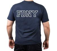 New York City Fire Dept. Navy T-shirt avec logo sur la poitrine - Bleu - Small
