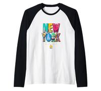 New York City Graphic NYC The City That Never Sleeps Manche Raglan